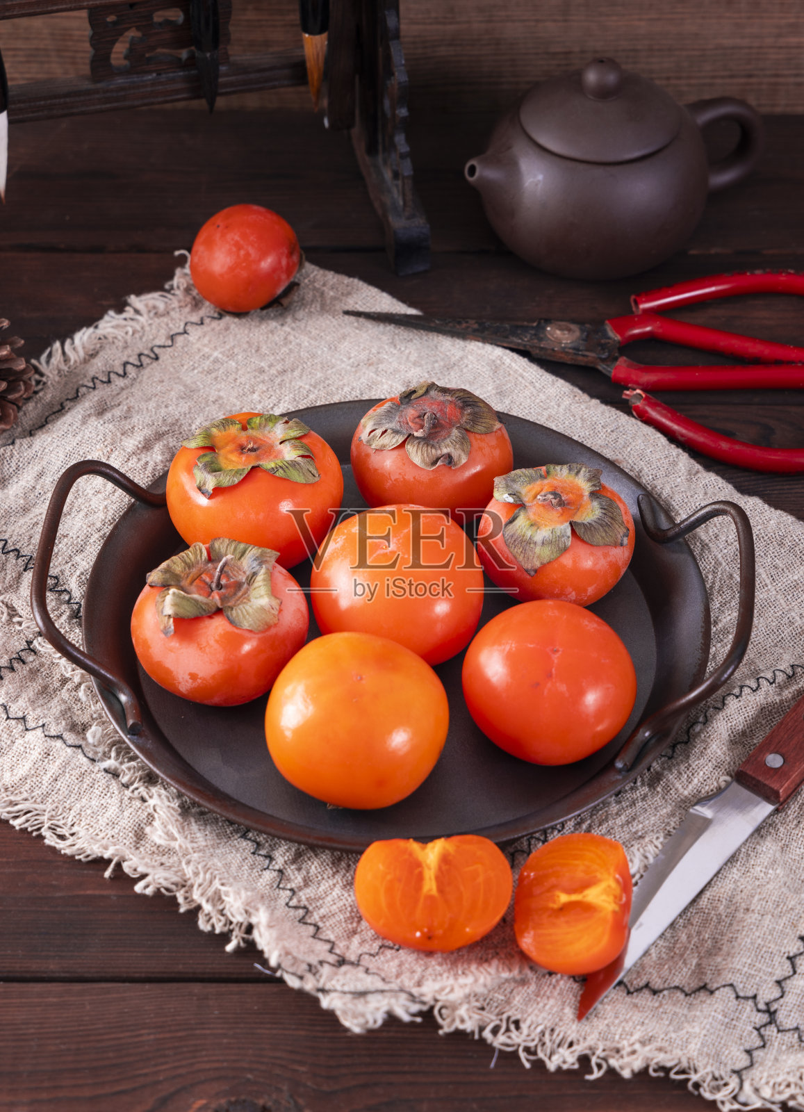 鲜果柿子照片摄影图片