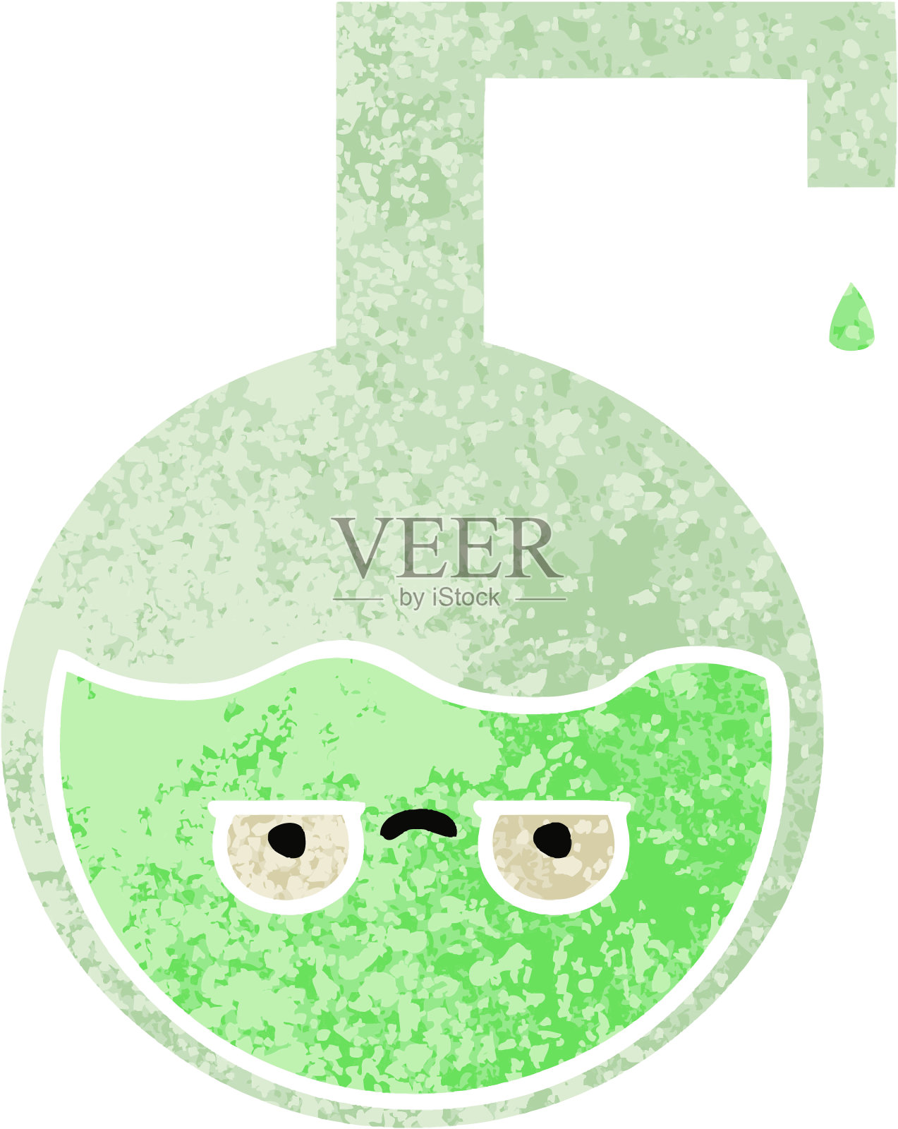 一个科学实验的复古插图风格的漫画插画图片素材