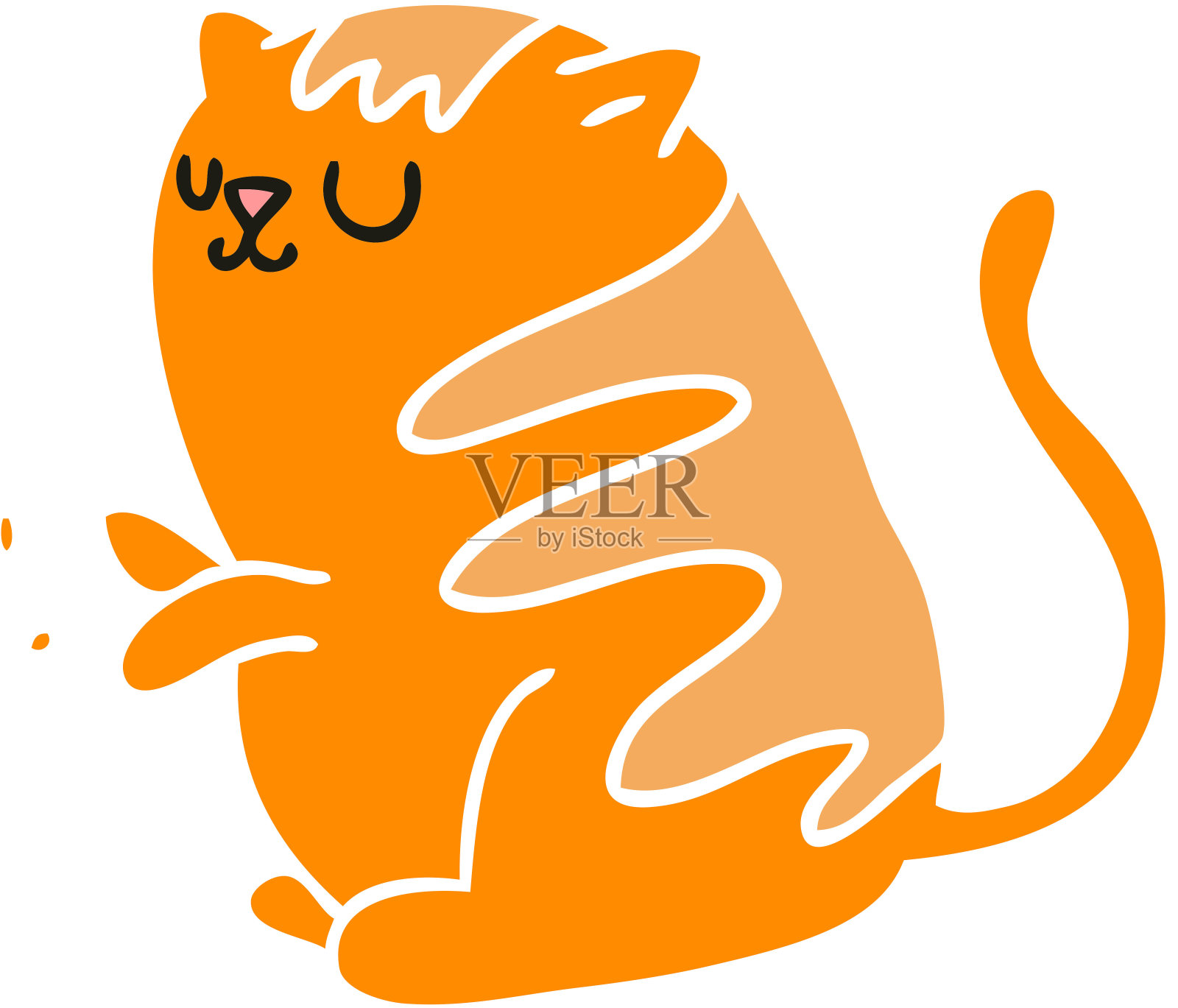 手绘古怪的卡通猫插画图片素材