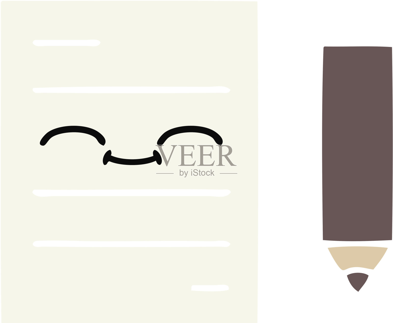 平面彩色复古卡通的试卷插画图片素材