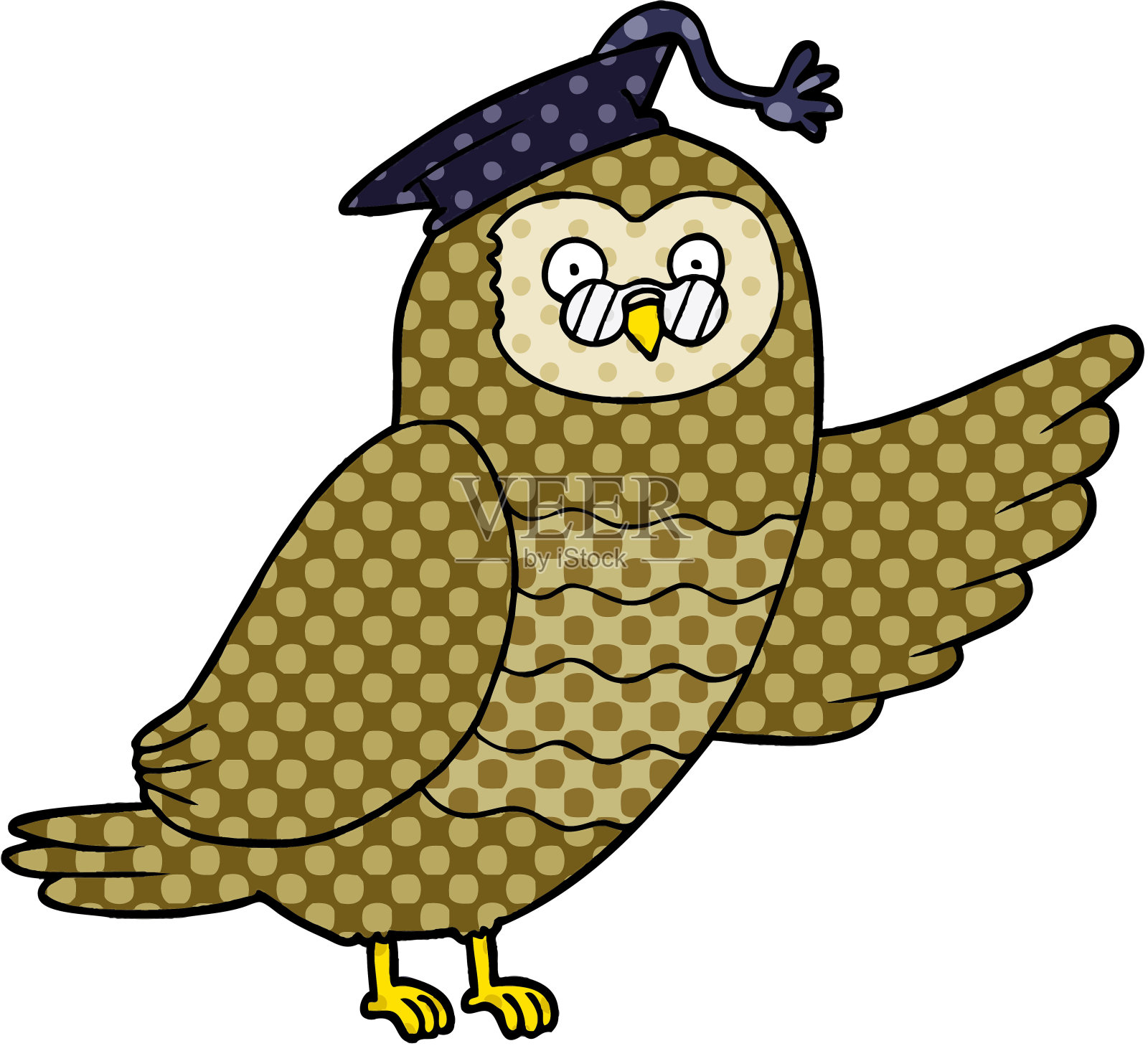 卡通猫头鹰毕业生设计元素图片