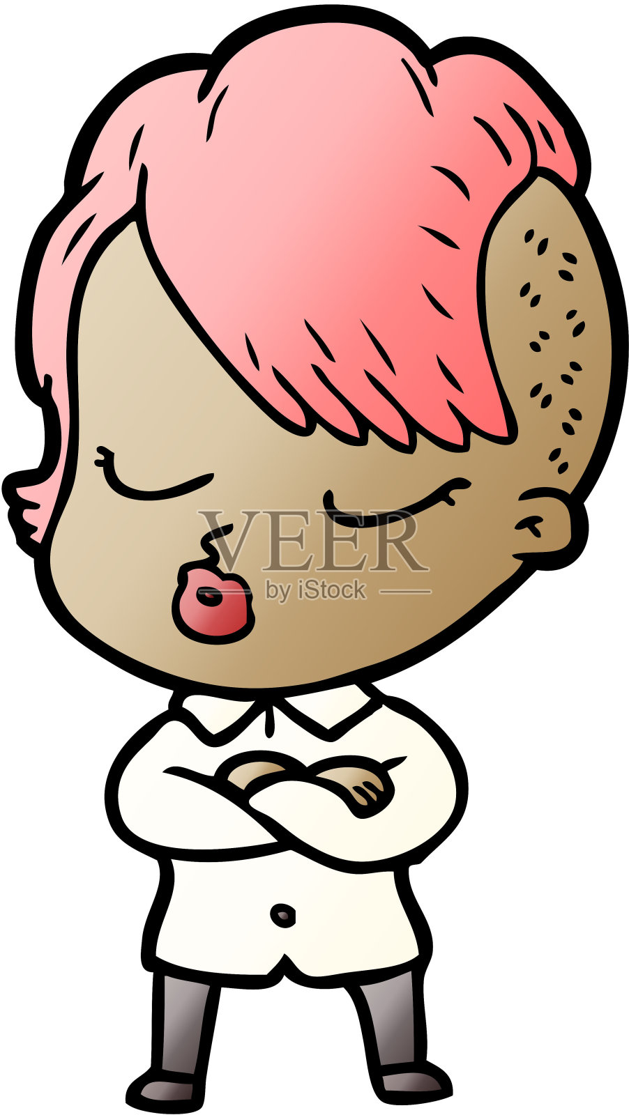 卡通漂亮的潮女孩插画图片素材