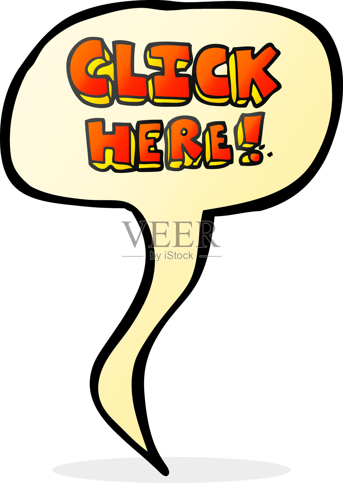 手绘语音泡泡卡通点击这里文字符号插画图片素材
