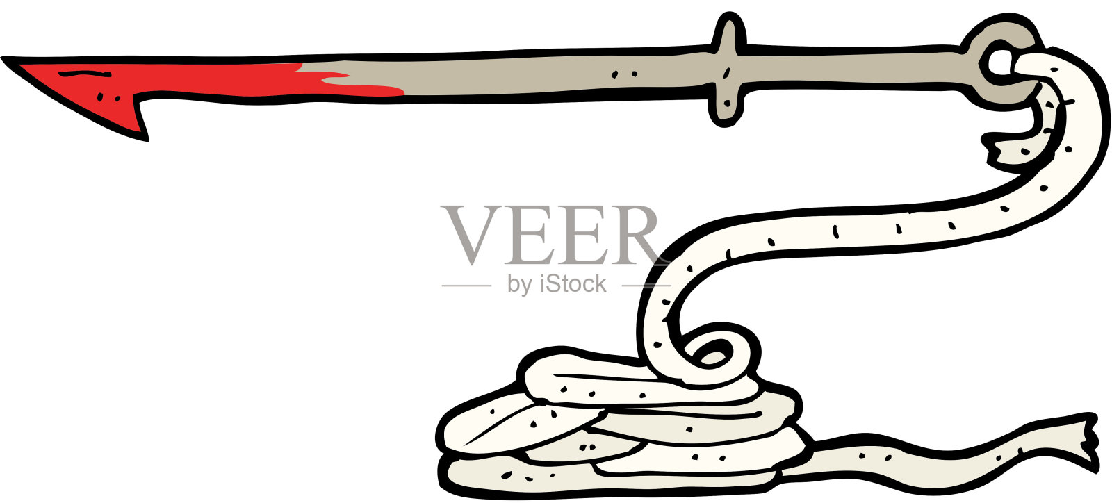 卡通鱼叉插画图片素材