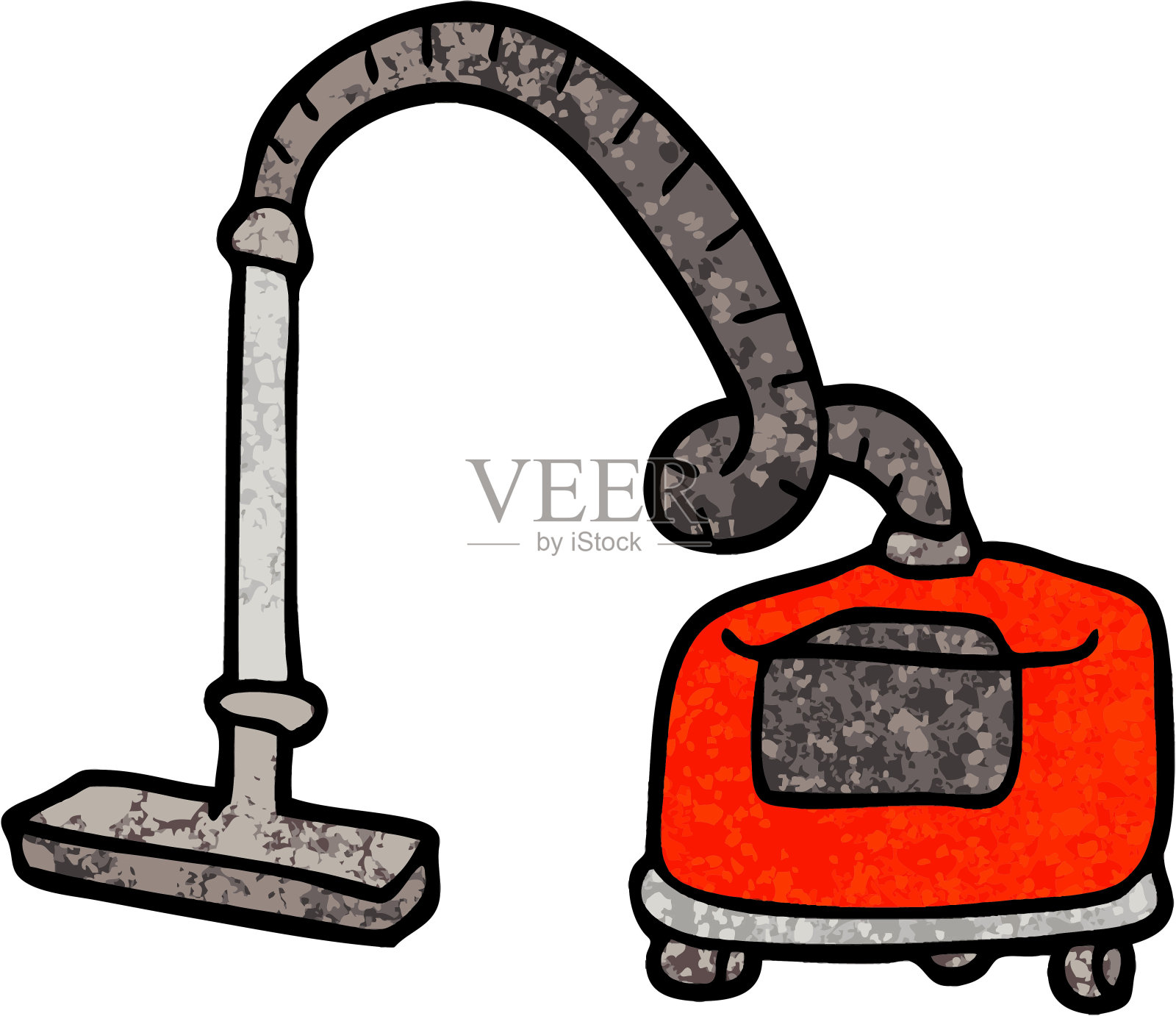 垃圾质感的插图卡通真空胡佛插画图片素材