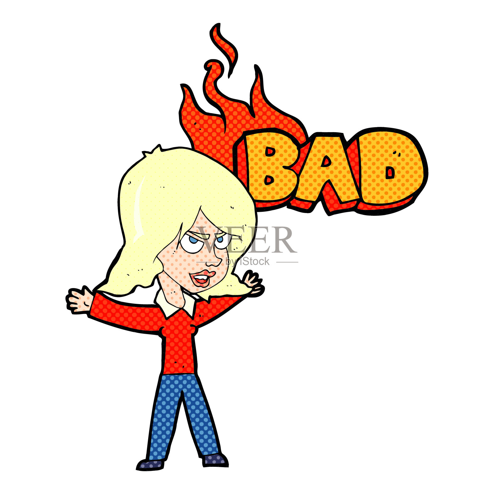 卡通坏女人插画图片素材