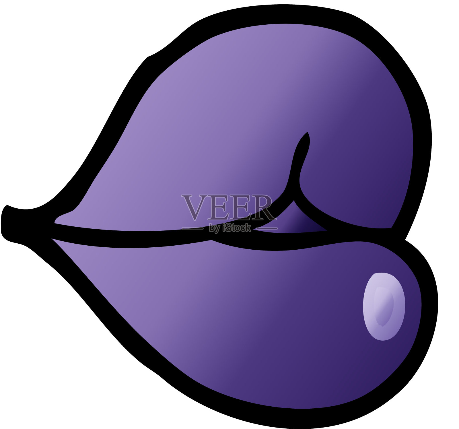 卡通涂鸦紫色的嘴唇插画图片素材