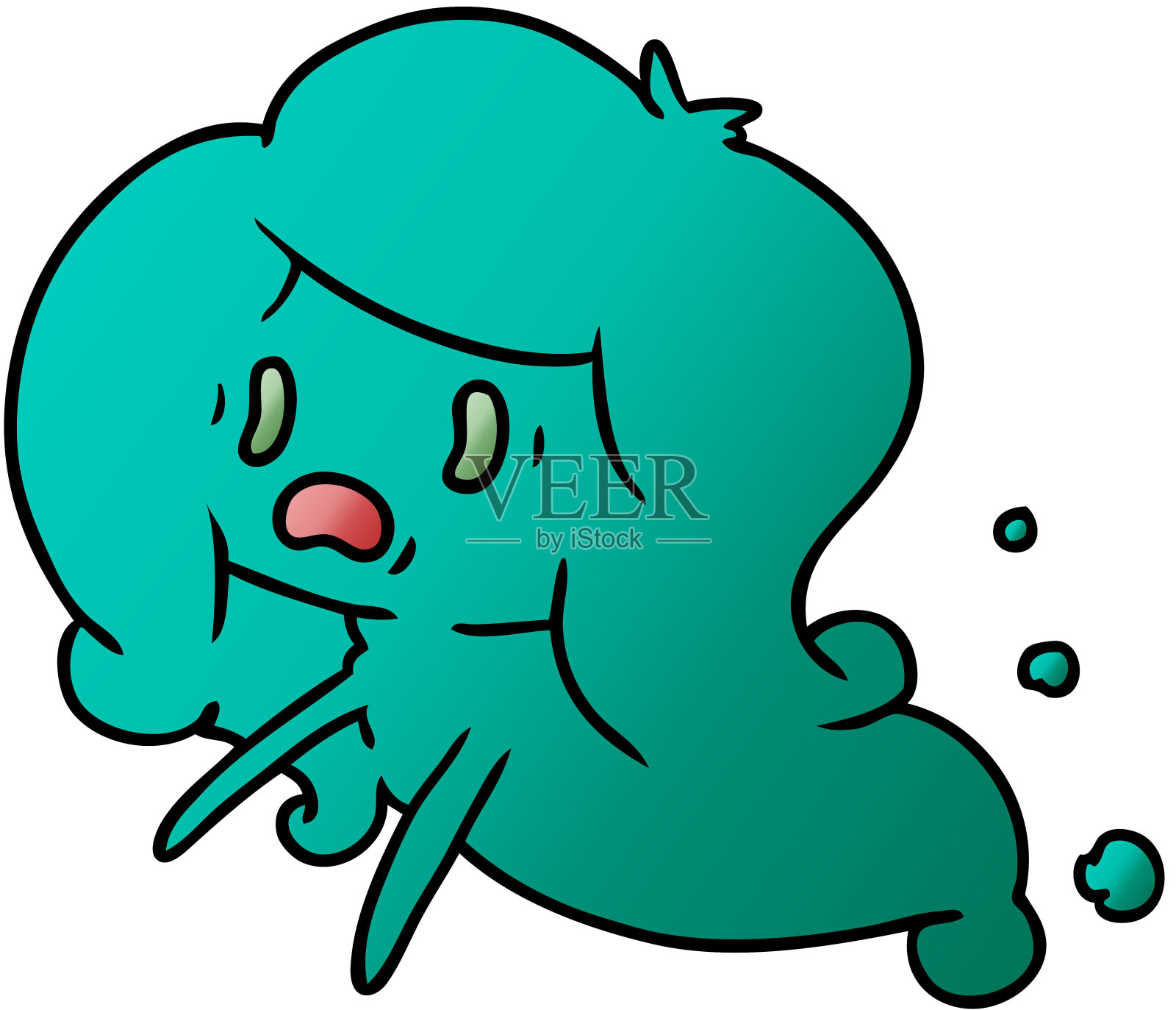 手绘梯度卡通卡哇伊可怕的鬼设计元素图片