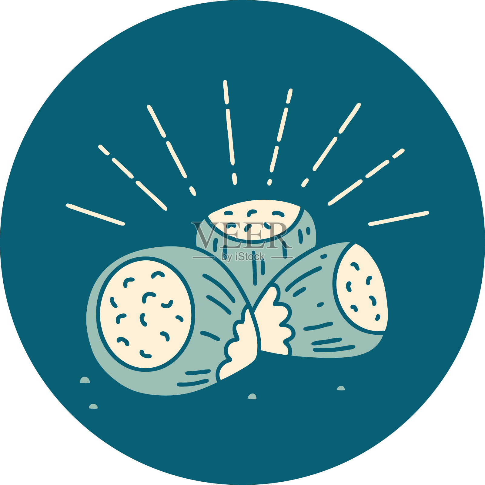 一个纹身风格的图标榛子插画图片素材