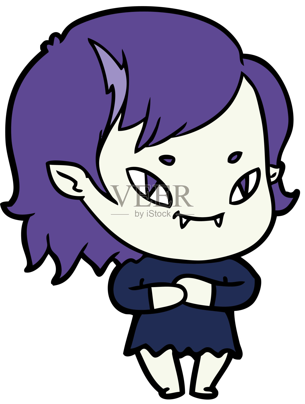 卡通友好的吸血鬼女孩插画图片素材