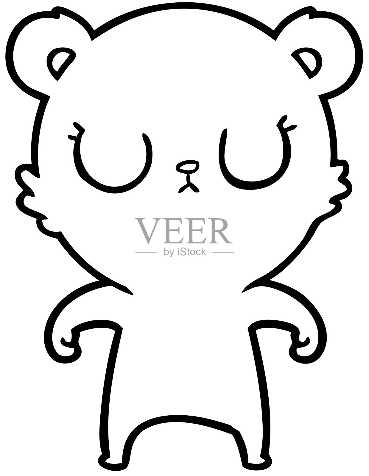 和平的卡通熊插画图片素材