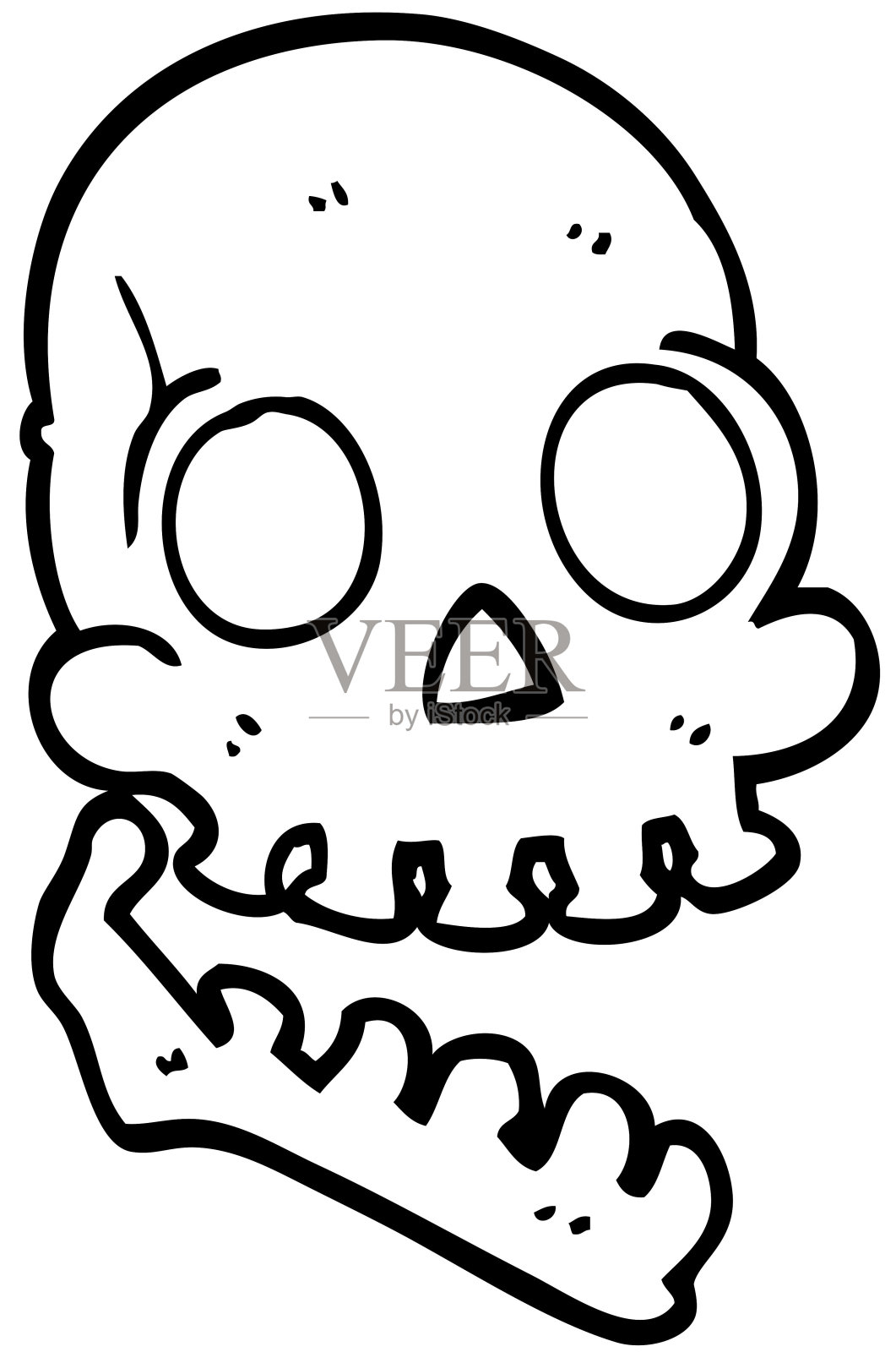 线条画卡通快乐骷髅插画图片素材