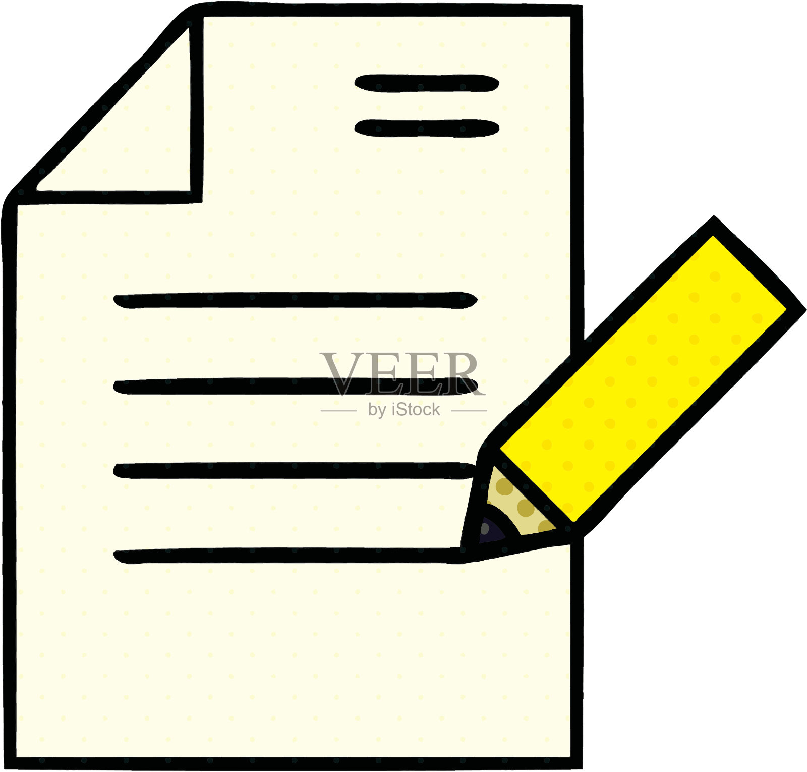 漫画书风格的一种书写文件的漫画插画图片素材