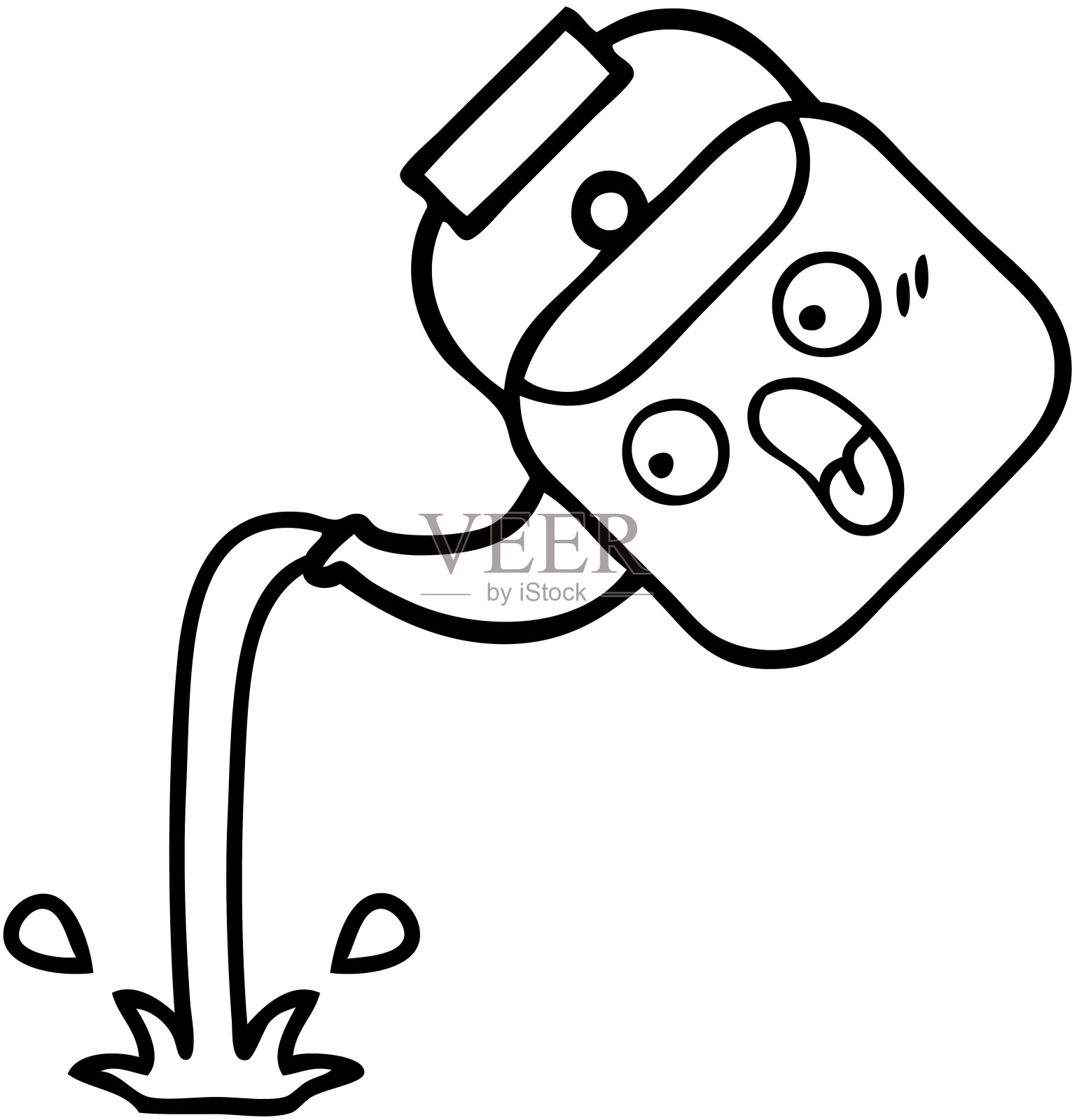 一个倒水壶的线条漫画插画图片素材