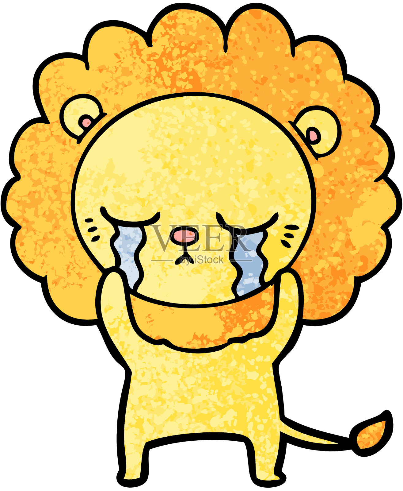 哭泣的卡通狮子设计元素图片