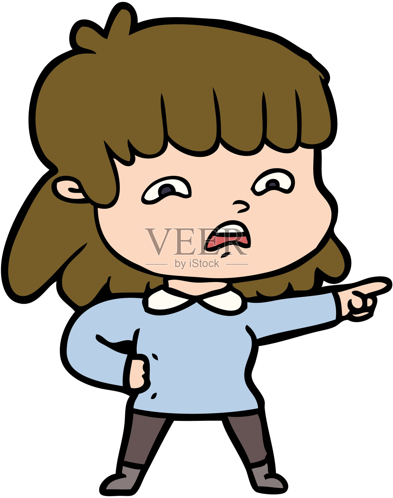 卡通忧虑女人设计元素图片