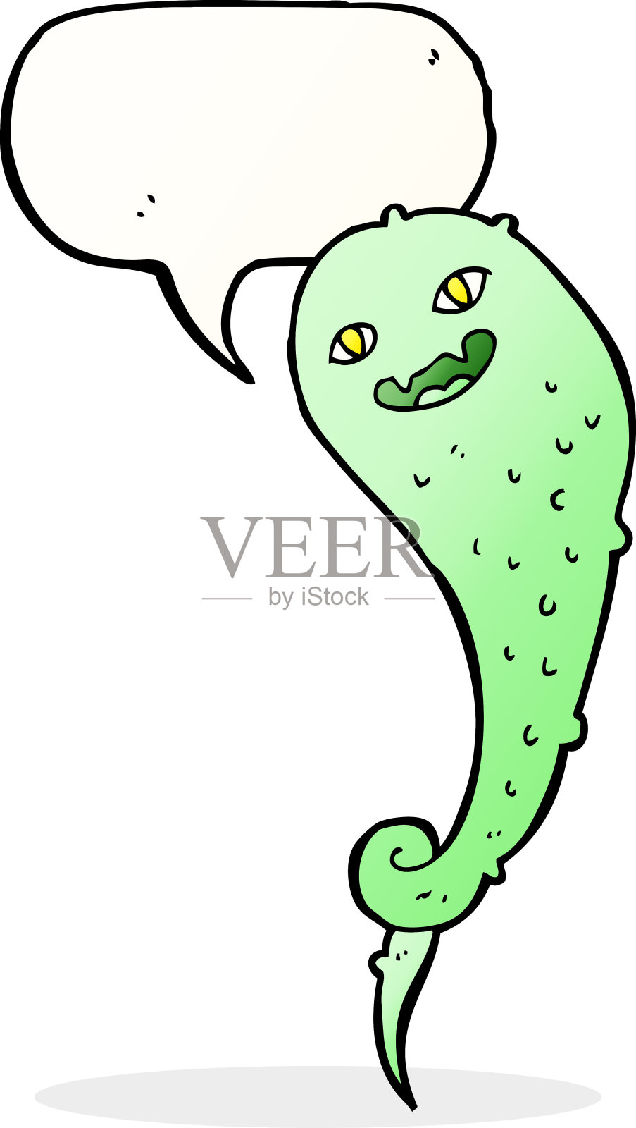 带有语音泡泡的卡通幽灵插画图片素材