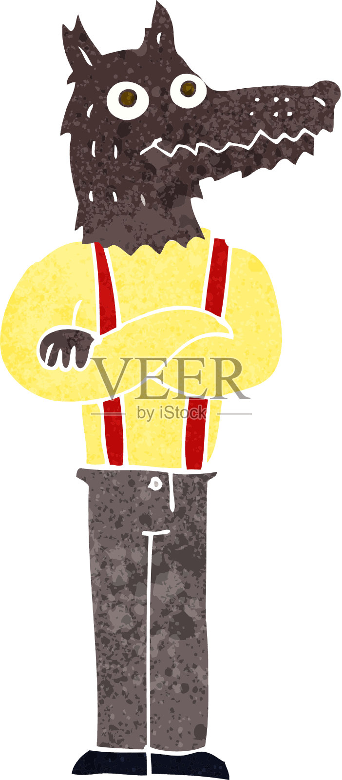 卡通搞笑狼人插画图片素材