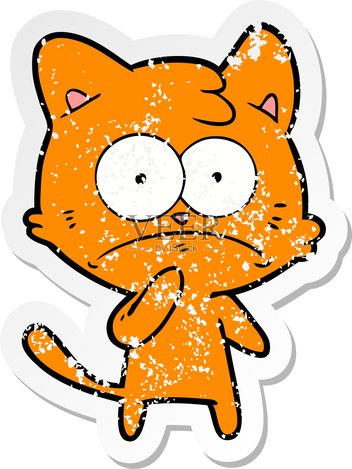 心疼的贴纸卡通紧张的猫设计元素图片