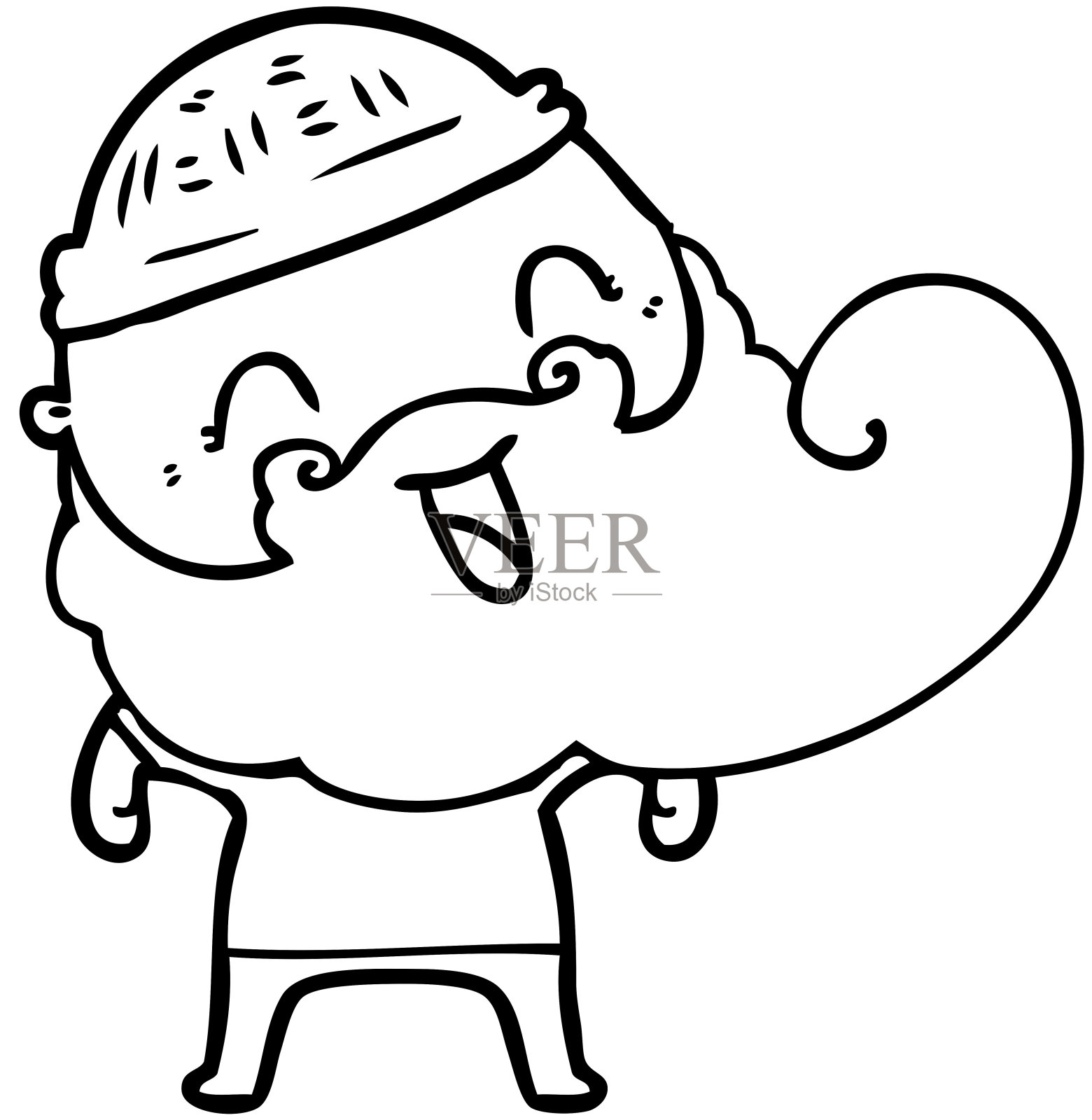 快乐大胡子男人插画图片素材