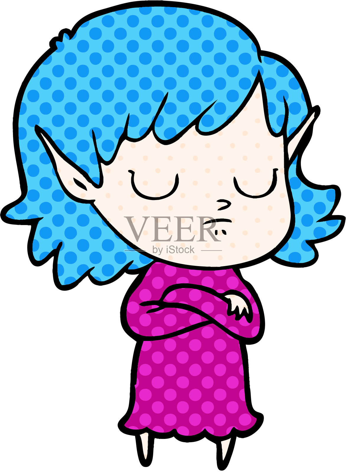 卡通精灵女孩插画图片素材