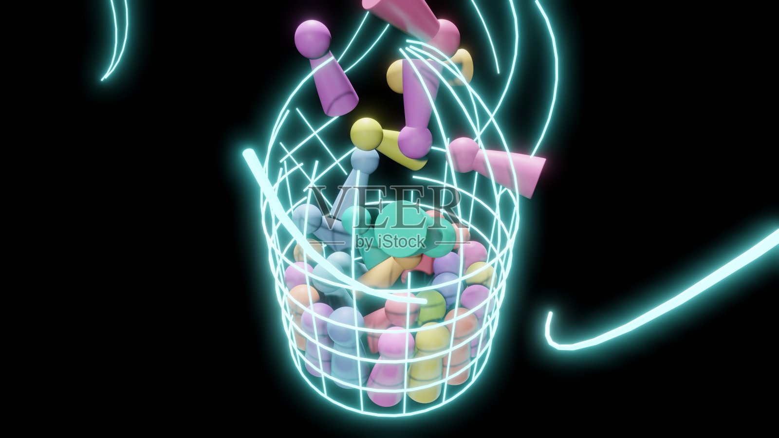 人们打破笼子逃跑的画面照片摄影图片