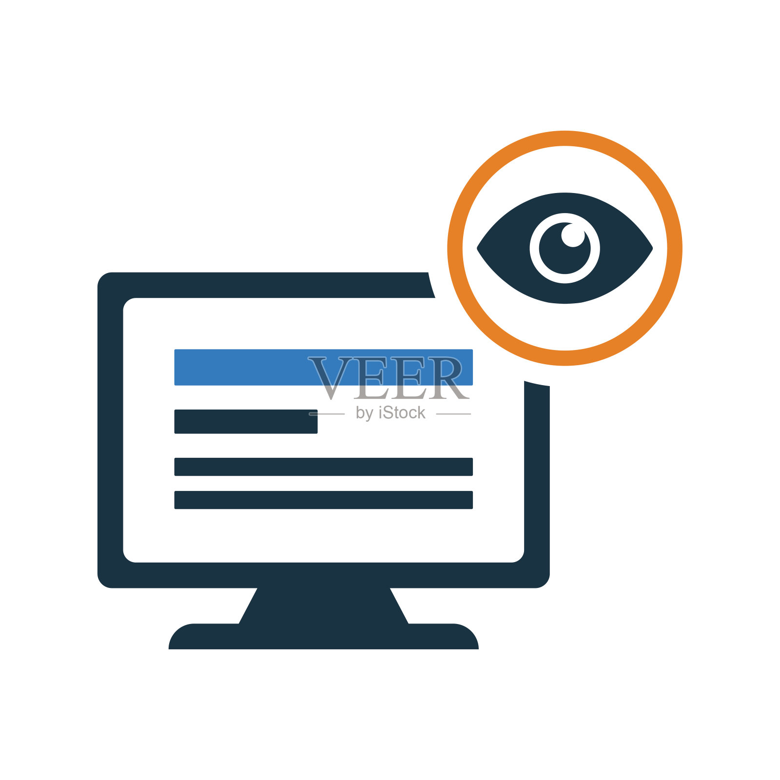 在线，网页查看器图标。插画图片素材