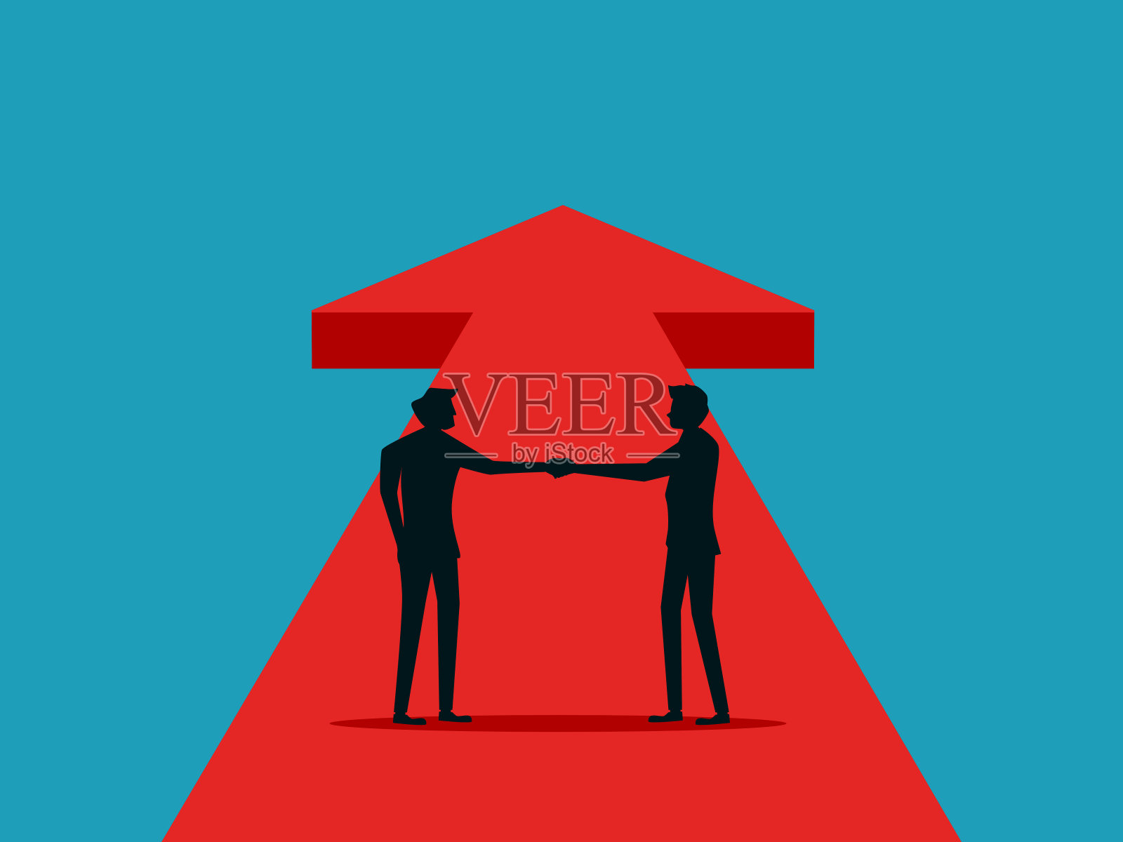 商人共同努力，创造进步和业务增长。矢量图插画图片素材