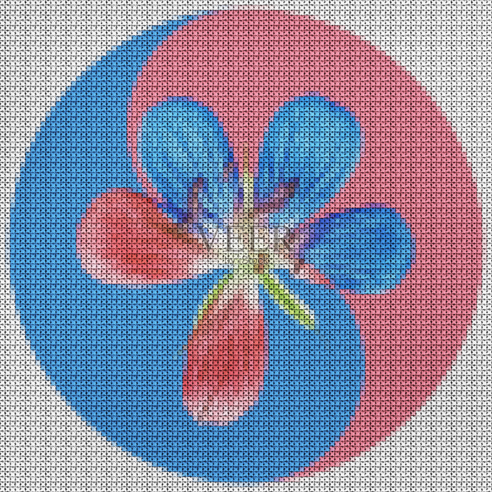 插图十字绣曼荼罗从花。挑花拼贴画。曼荼罗-象征冥想，佛教，印度教，瑜伽。东方风格的植物几何画插画图片素材