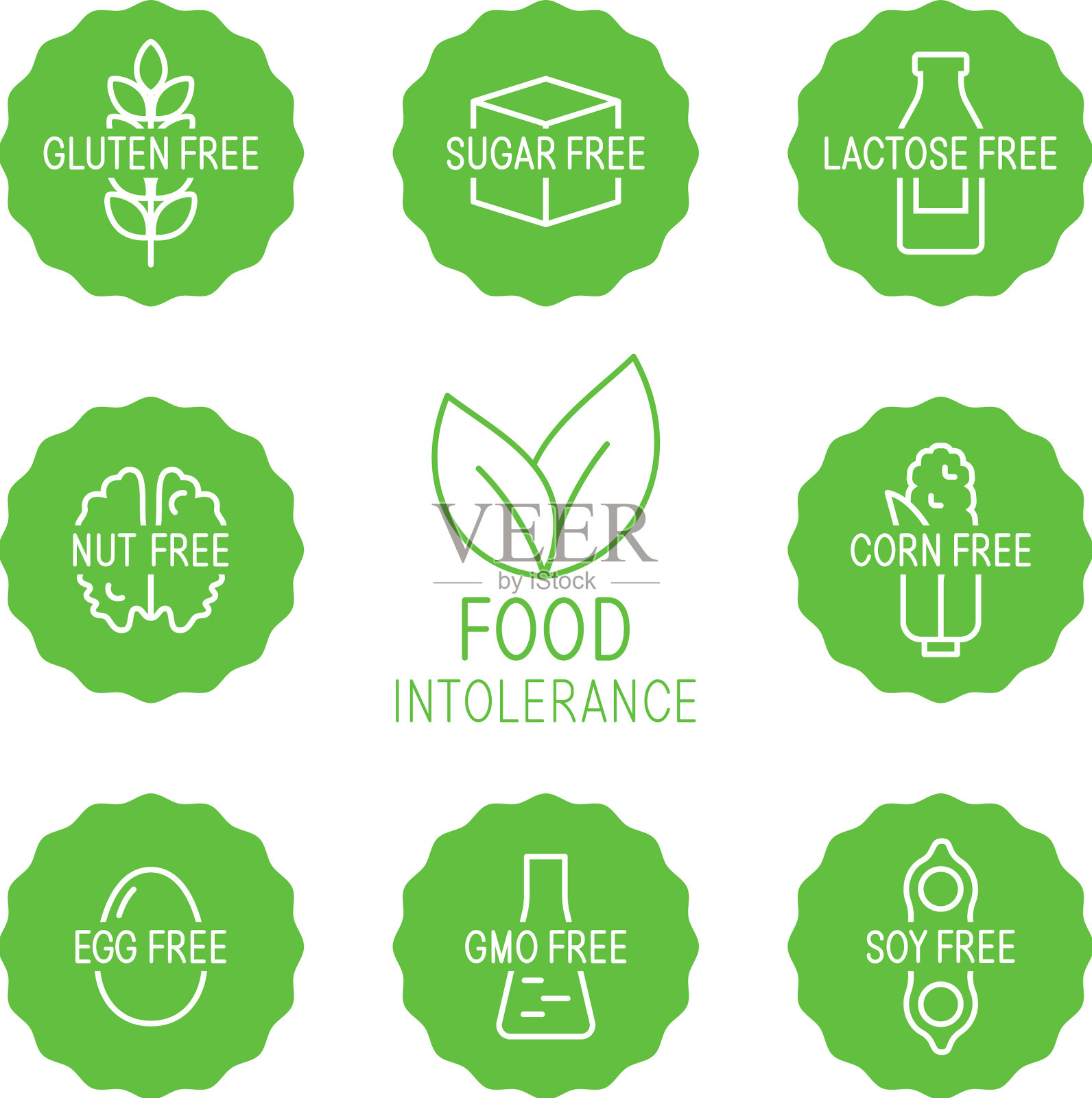 的隔离标签图标的集合插画图片素材