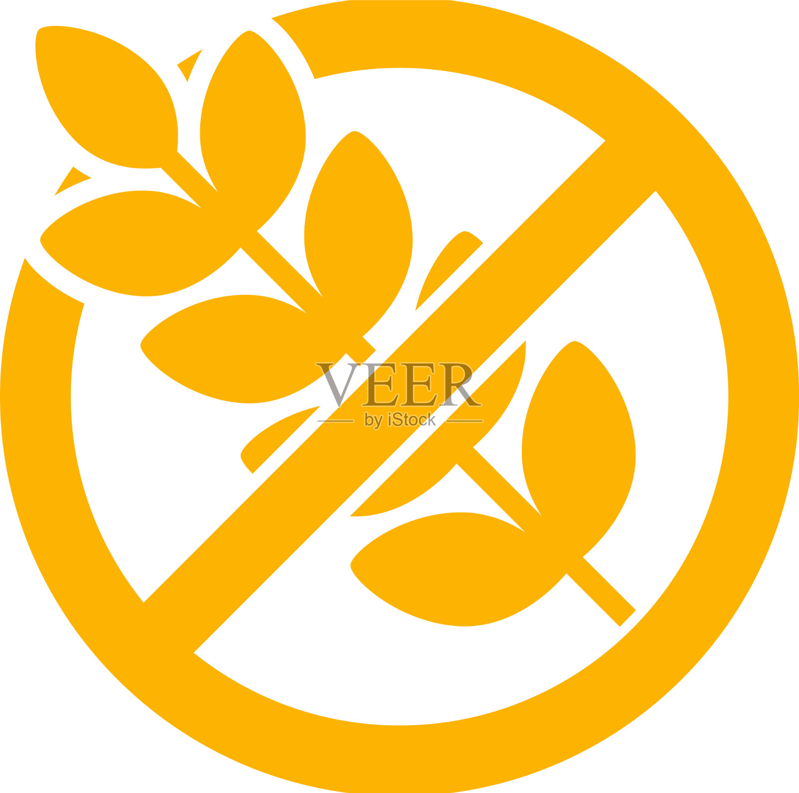 无麸质隔离标签图标无小麦设计元素图片