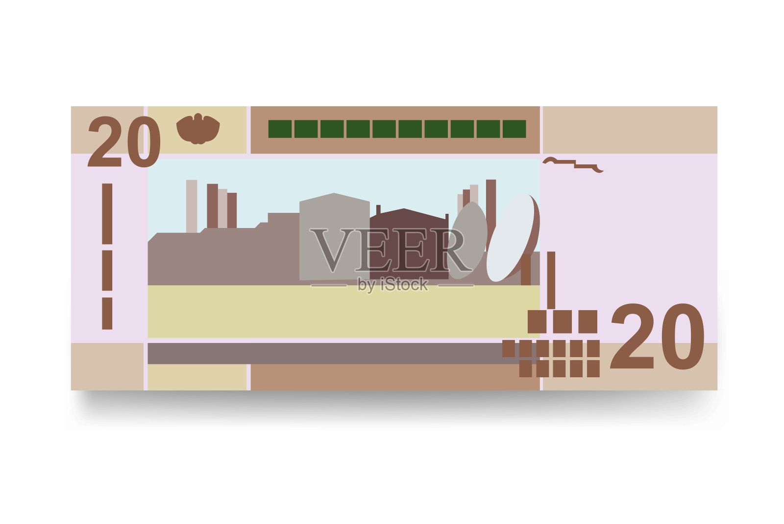 苏丹磅矢量插图。苏丹货币套装捆绑钞票。纸币20可持续发展目标。平的风格。孤立在白色背景上。简单的最小设计。插画图片素材