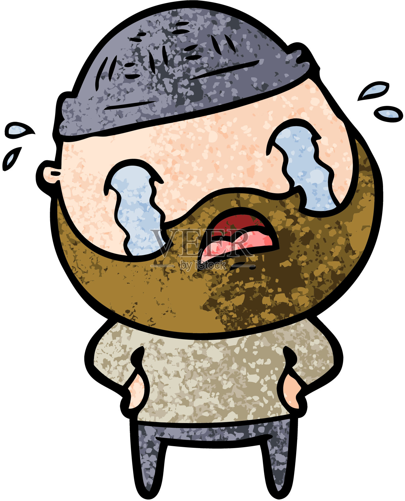 卡通大胡子哭设计元素图片