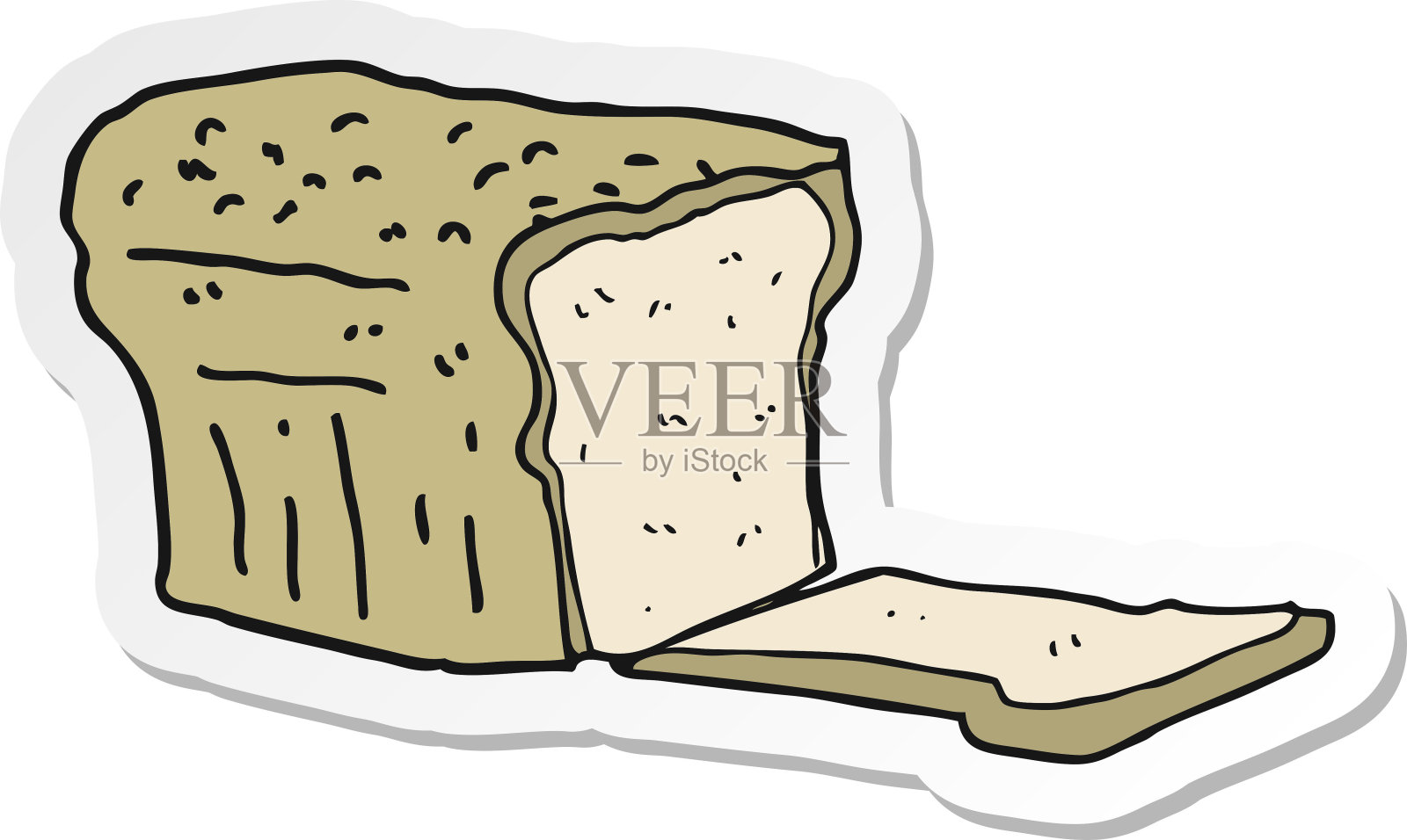 卡通面包贴纸设计元素图片