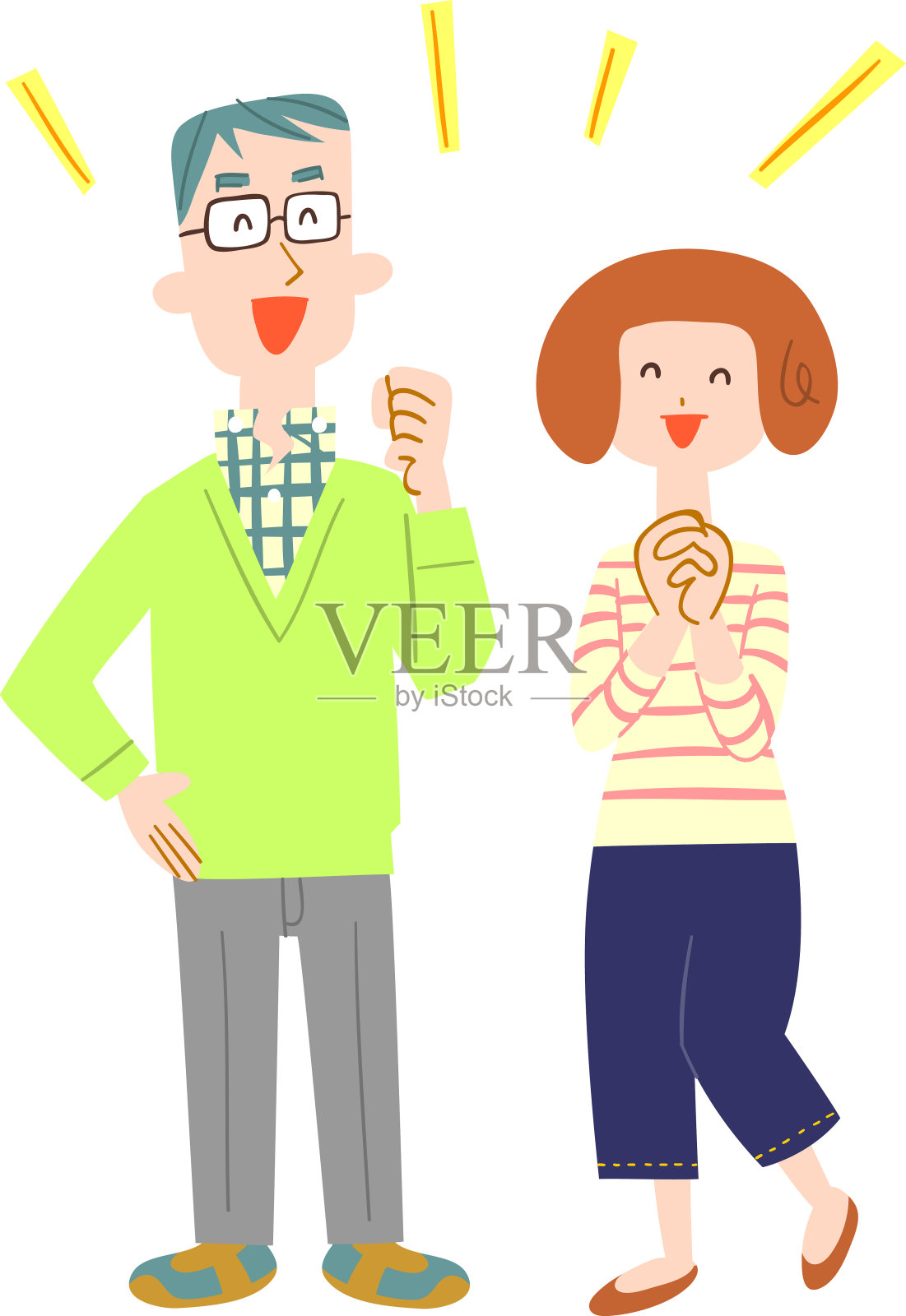 一对幸福夫妻的形象设计元素图片