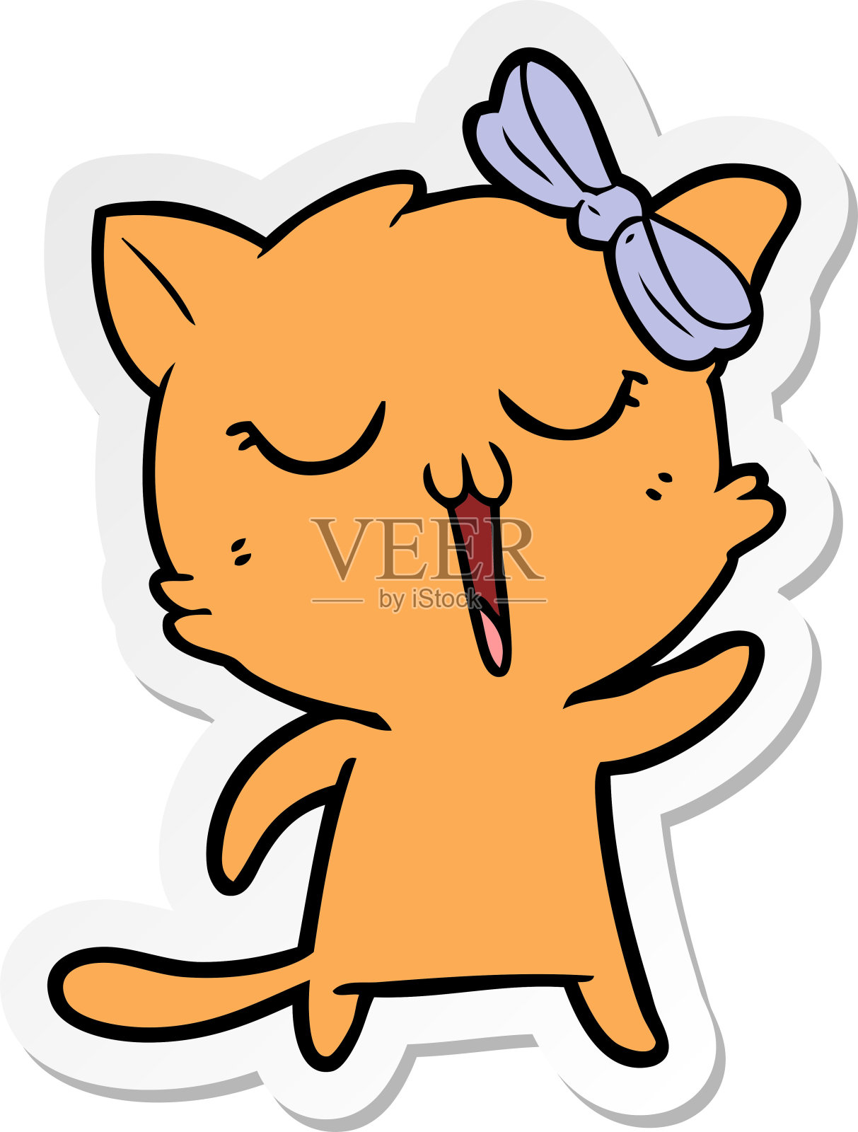 卡通猫的贴纸设计元素图片