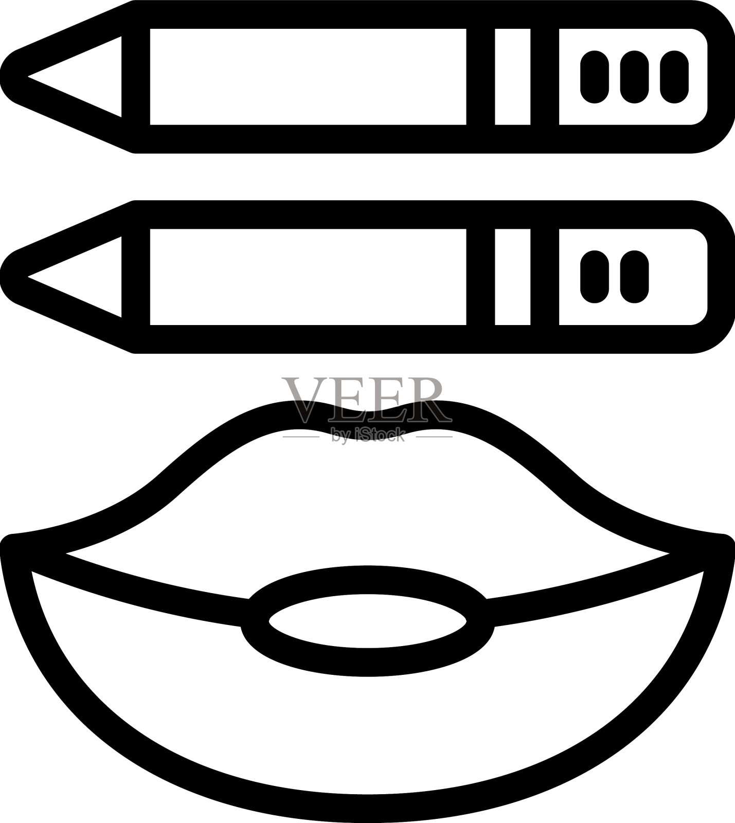 口红图标轮廓美妆图标素材