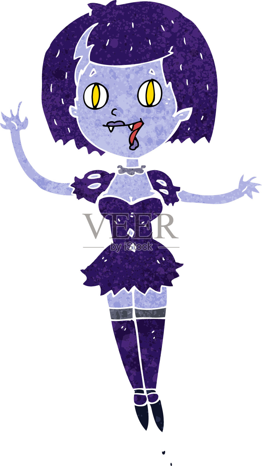 卡通快乐吸血鬼女孩设计元素图片