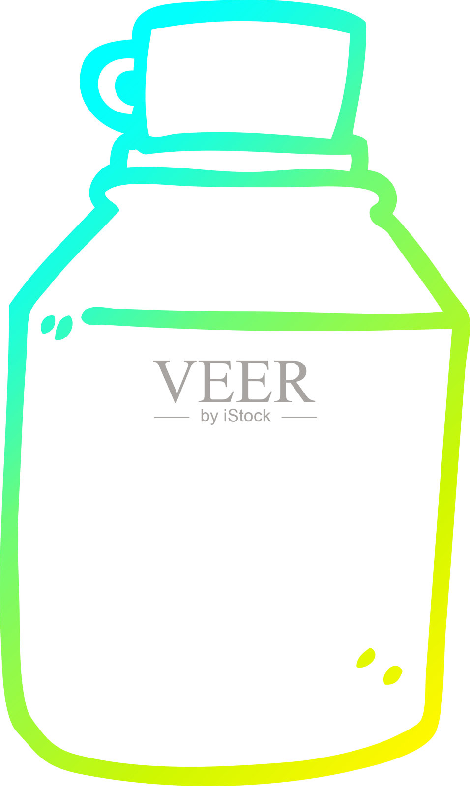 冷梯度线绘制卡通热饮烧瓶插画图片素材