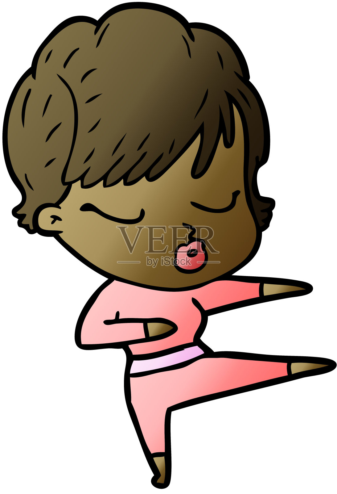 闭着眼睛的卡通女人设计元素图片