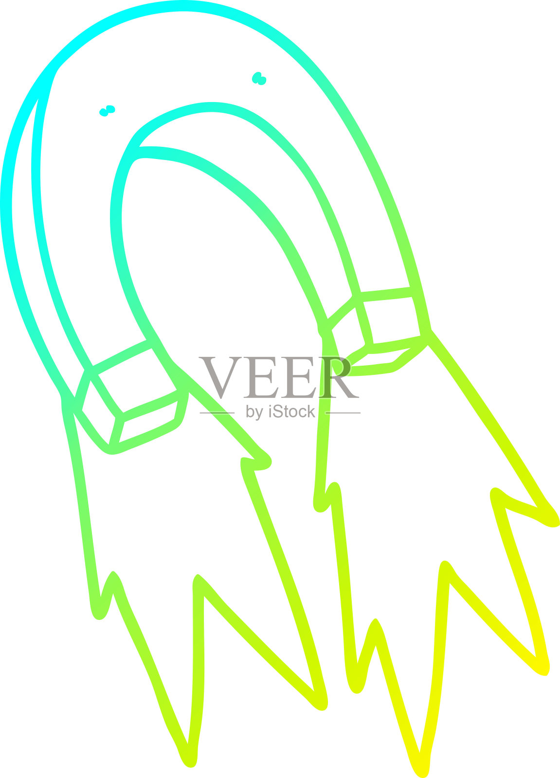 冷梯度线绘制的卡通磁铁插画图片素材