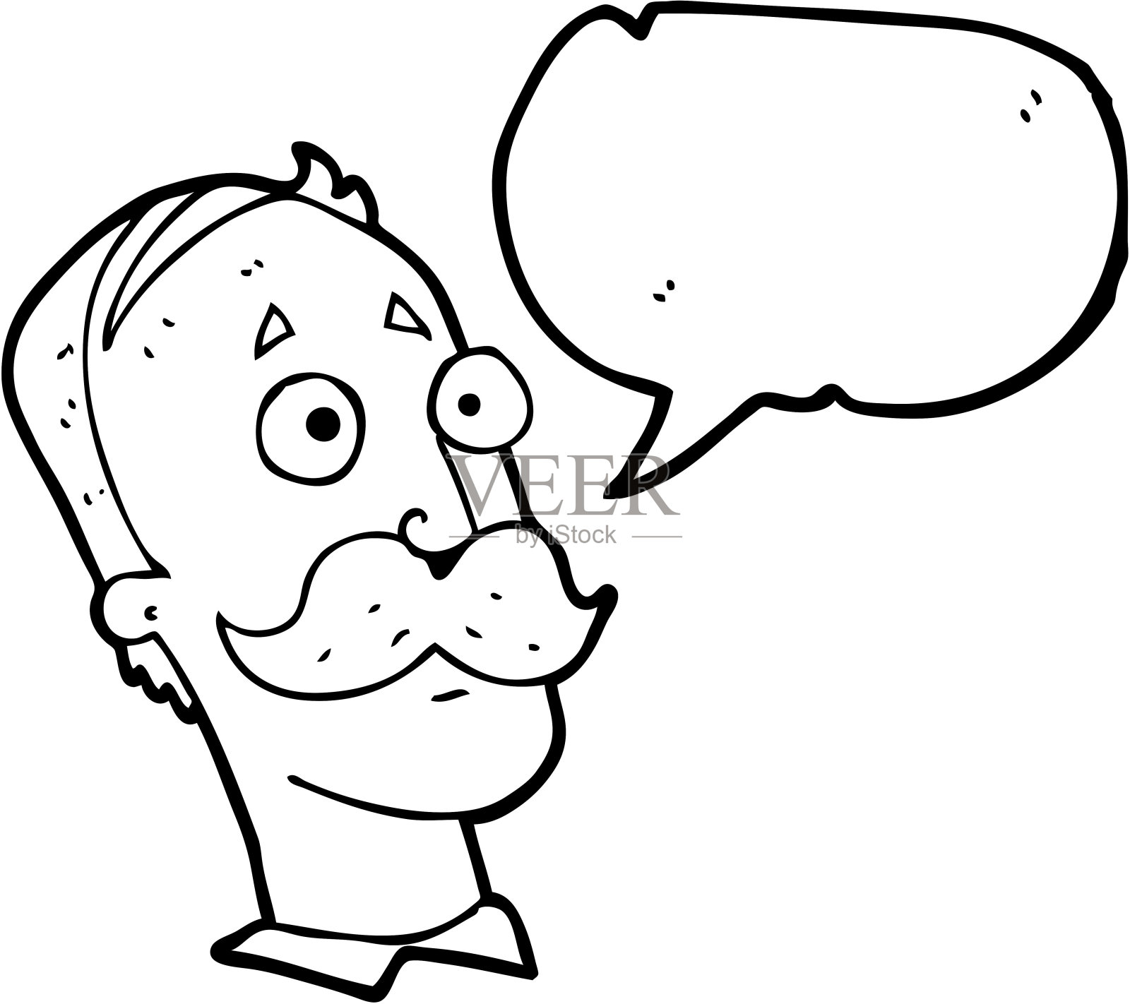 手绘演讲泡泡卡通胡子男人插画图片素材