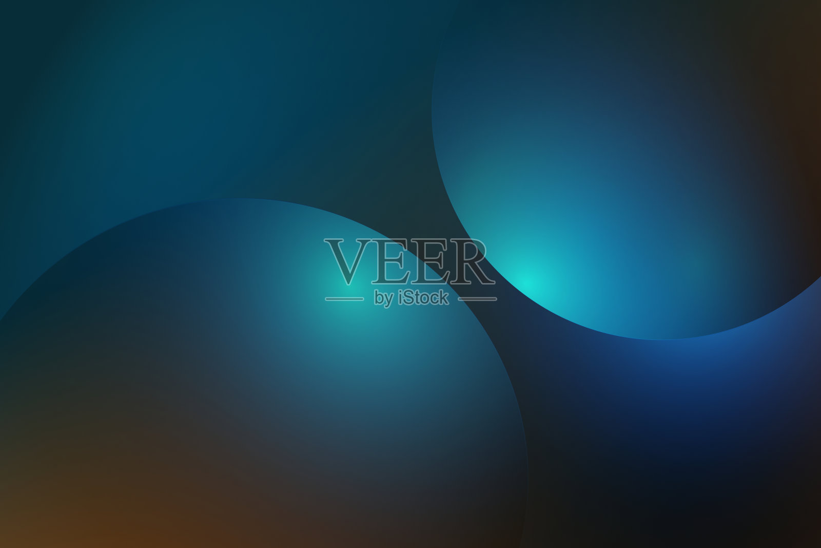 抽象的背景与发光的圆圈在深蓝色的颜色。矢量插图。插画图片素材