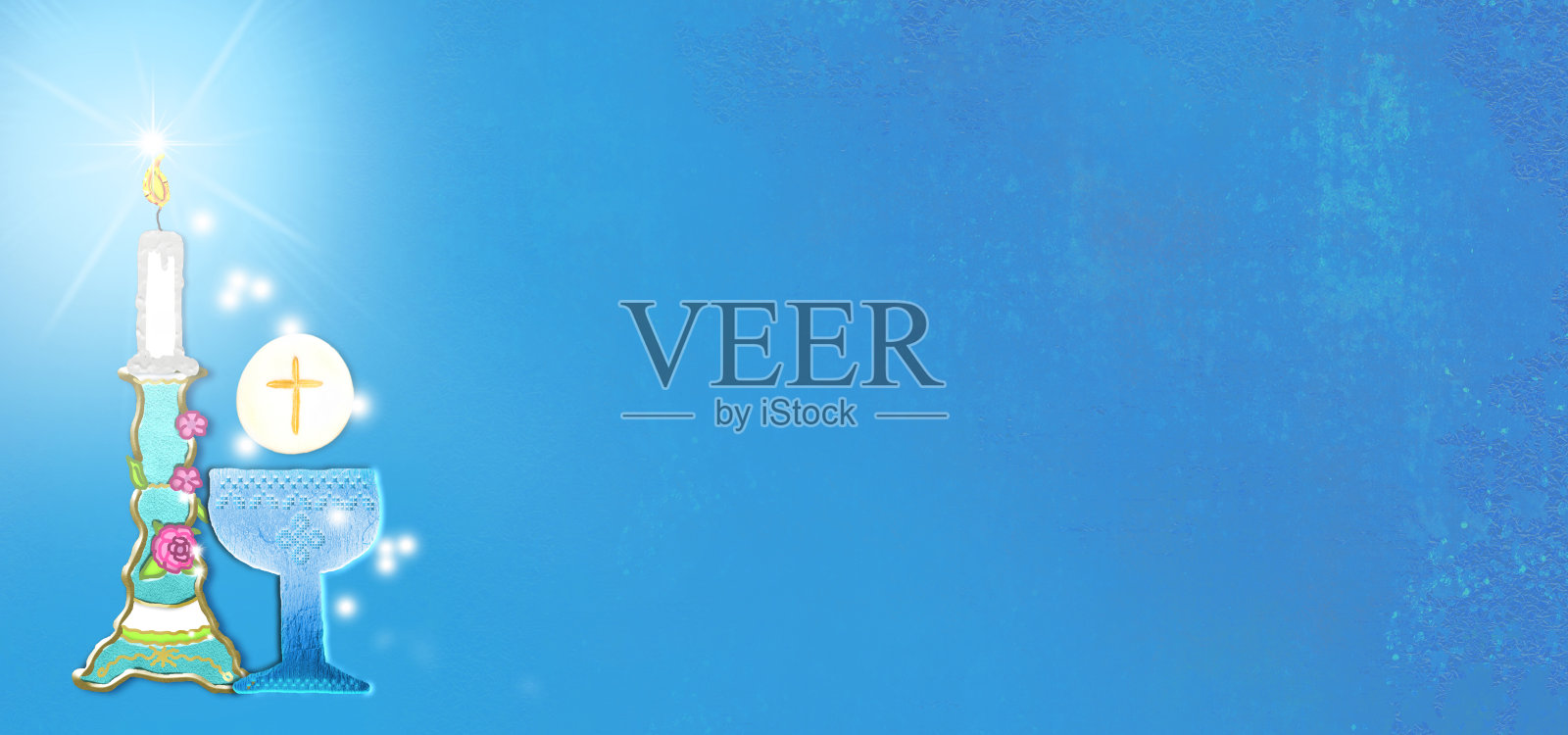 第一张圣餐邀请卡。照片摄影图片