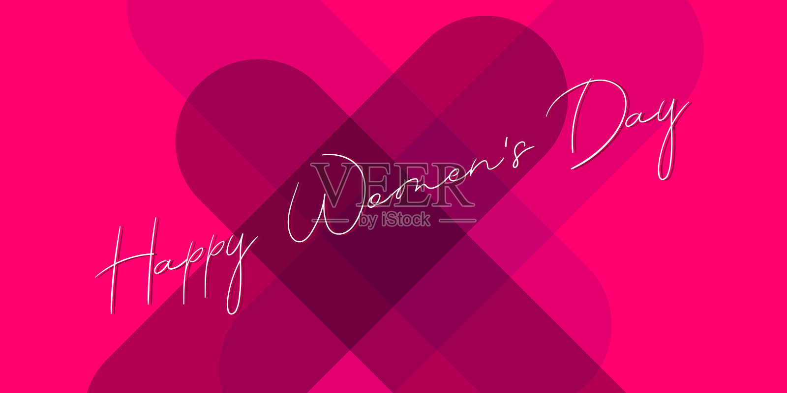 妇女节快乐短信。妇女节贺卡或横幅。极简主义风格的节日明信片。粉色矢量背景。插画图片素材