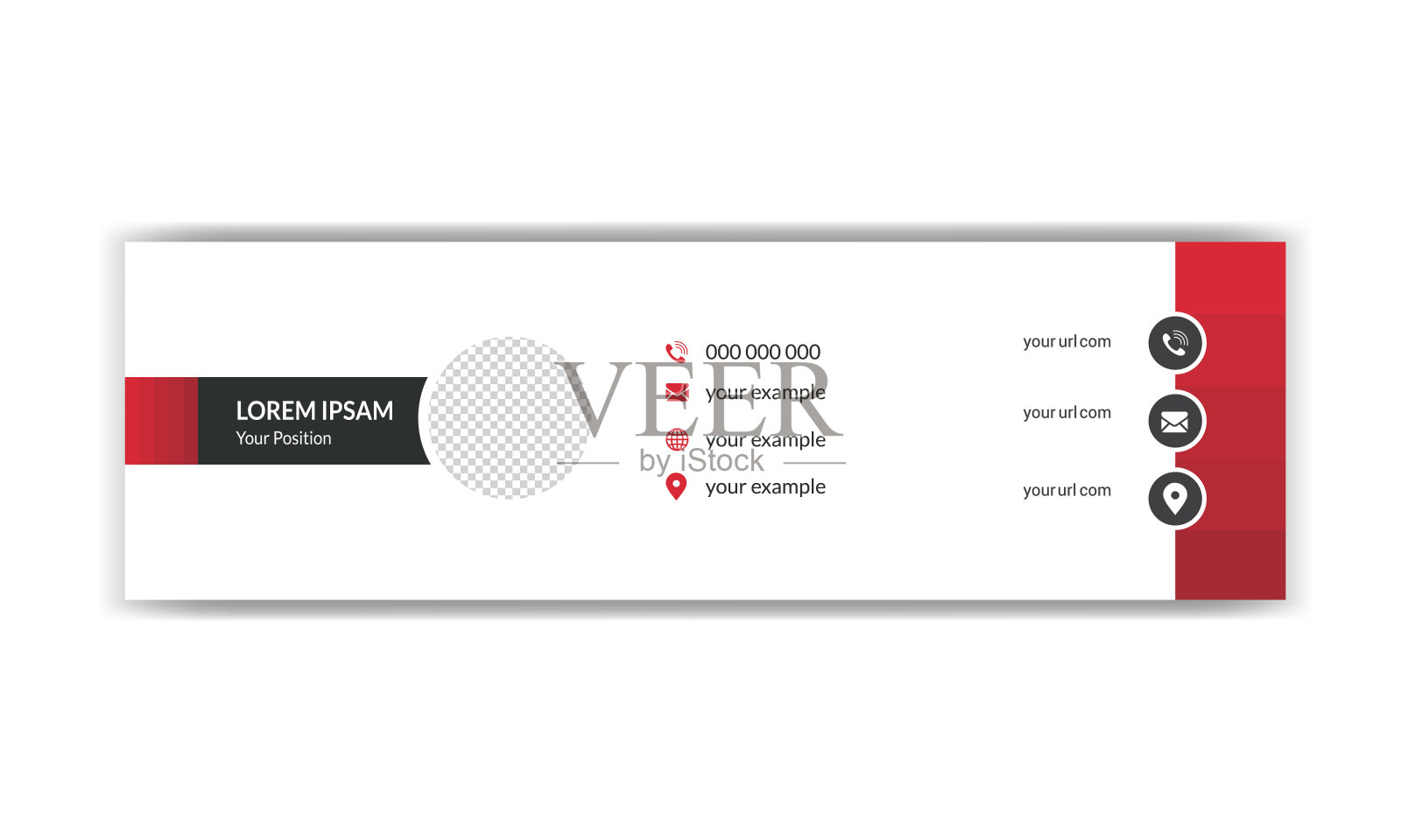 邮件签名设计。商业电子邮件签名横幅。插画图片素材