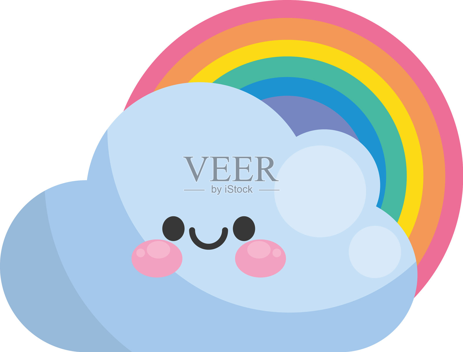 彩虹可爱的天空人物设计元素图片