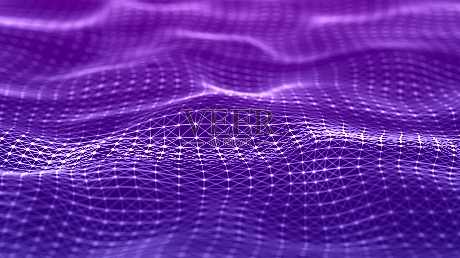 数字波与许多点。动态波的抽象背景。技术还是科学的旗帜。3 d照片摄影图片