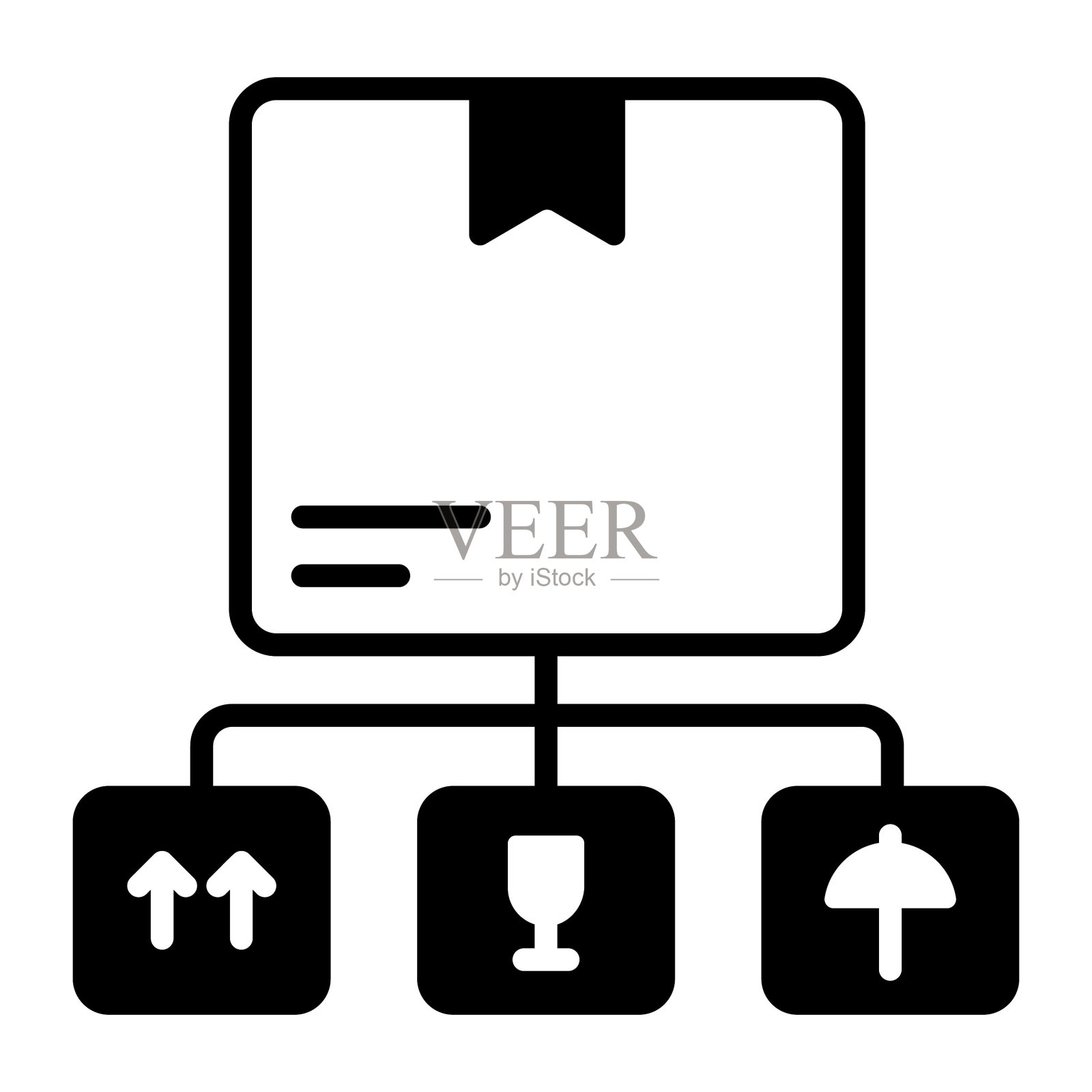 包裹处理指示矢量图标设计为高级使用图标素材