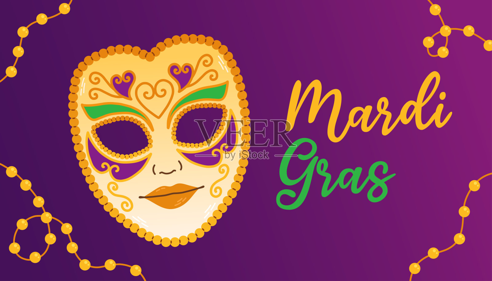 狂欢节派对设计。油腻星期二，狂欢节，节日。用于贺卡，横幅，礼品包装，海报插画图片素材